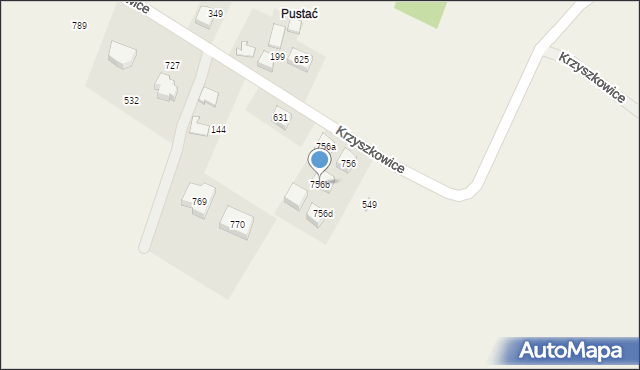 Krzyszkowice, Krzyszkowice, 756b, mapa Krzyszkowice