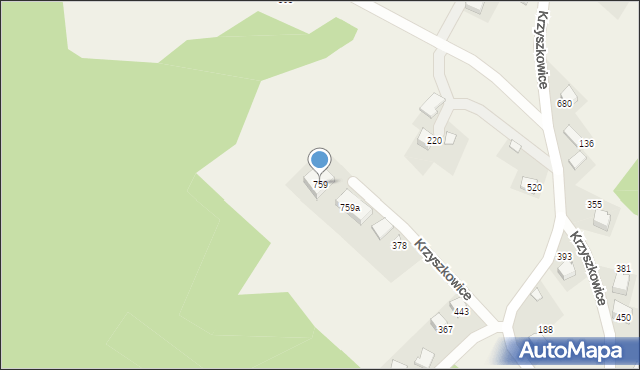 Krzyszkowice, Krzyszkowice, 759, mapa Krzyszkowice
