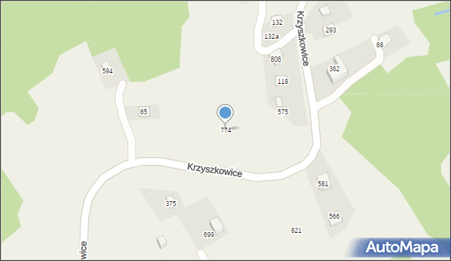 Krzyszkowice, Krzyszkowice, 774, mapa Krzyszkowice