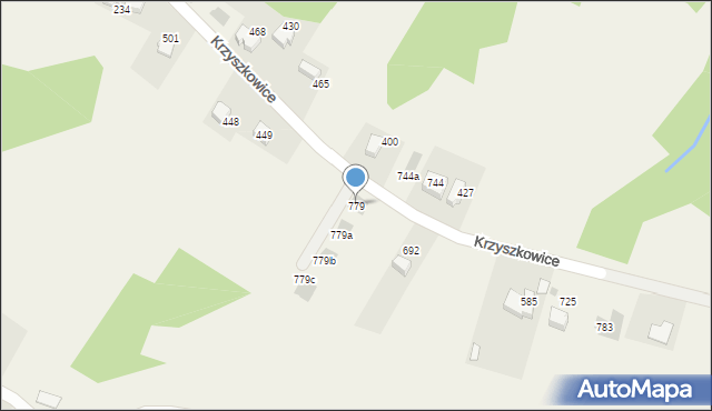 Krzyszkowice, Krzyszkowice, 779, mapa Krzyszkowice