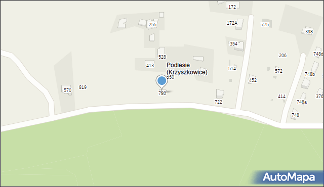 Krzyszkowice, Krzyszkowice, 780, mapa Krzyszkowice