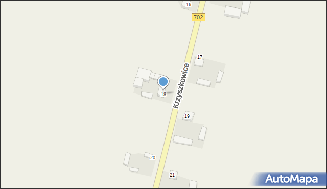 Krzyszkowice, Krzyszkowice, 18, mapa Krzyszkowice