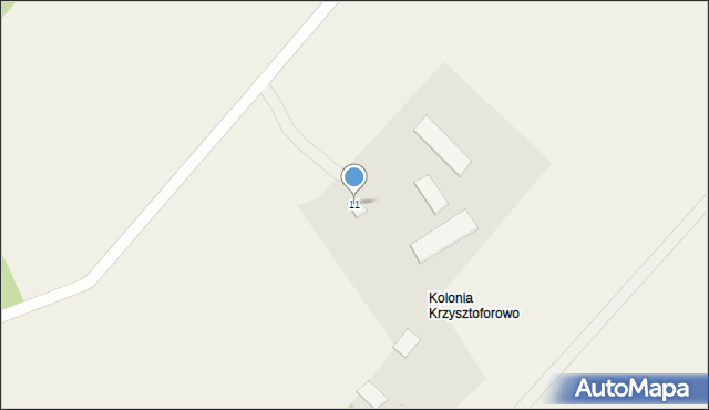 Krzysztoforowo, Krzysztoforowo, 11, mapa Krzysztoforowo