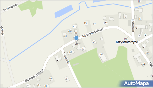 Krzysztoforzyce, Krzysztoforzyce, 265, mapa Krzysztoforzyce