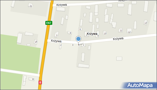 Krzywa, Krzywa, 6, mapa Krzywa