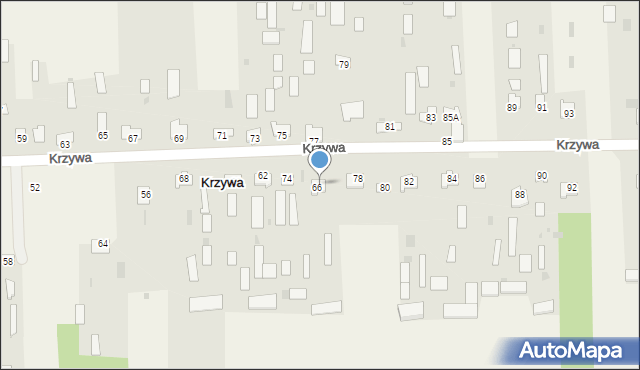 Krzywa, Krzywa, 76, mapa Krzywa