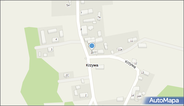 Krzywa, Krzywa, 10, mapa Krzywa