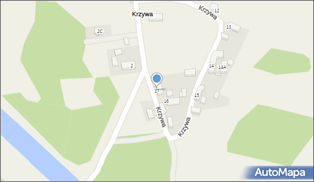 Krzywa, Krzywa, 17, mapa Krzywa