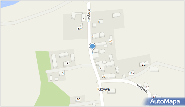 Krzywa, Krzywa, 8, mapa Krzywa