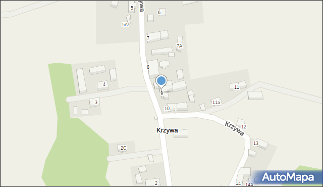 Krzywa, Krzywa, 9, mapa Krzywa