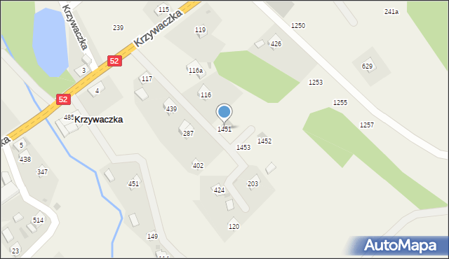 Krzywaczka, Krzywaczka, 1451, mapa Krzywaczka