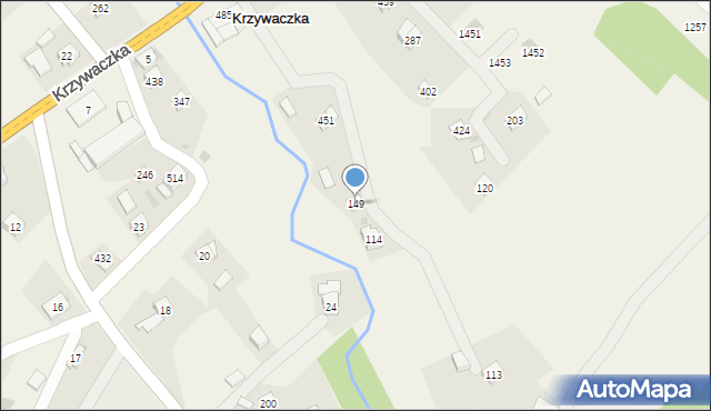 Krzywaczka, Krzywaczka, 149, mapa Krzywaczka