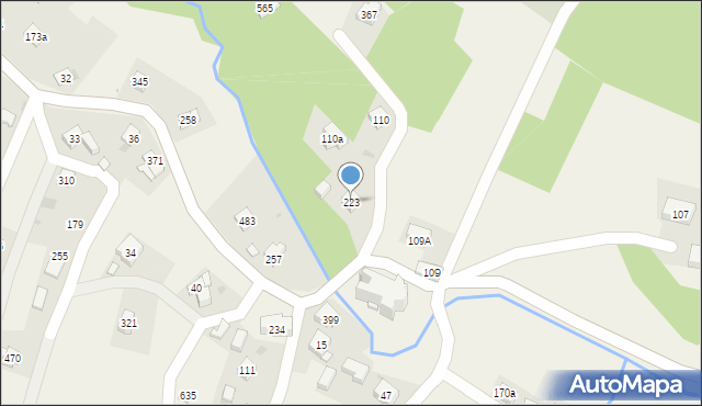 Krzywaczka, Krzywaczka, 223, mapa Krzywaczka