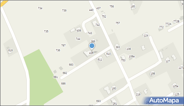 Krzywaczka, Krzywaczka, 416, mapa Krzywaczka