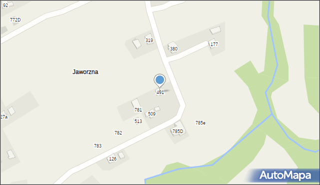 Krzywaczka, Krzywaczka, 491, mapa Krzywaczka