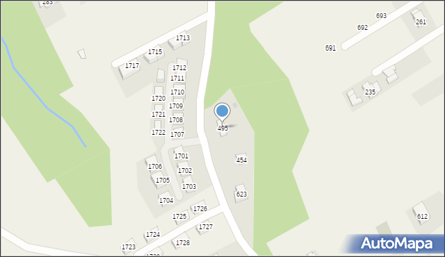 Krzywaczka, Krzywaczka, 495, mapa Krzywaczka