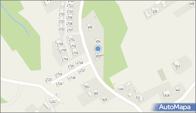 Krzywaczka, Krzywaczka, 623, mapa Krzywaczka