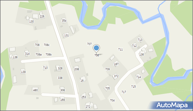 Krzywaczka, Krzywaczka, 706, mapa Krzywaczka