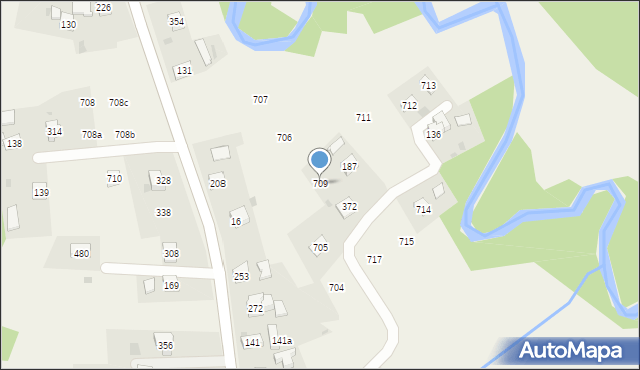 Krzywaczka, Krzywaczka, 709, mapa Krzywaczka