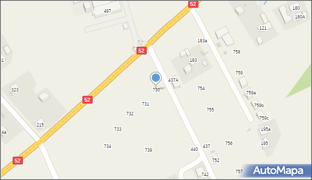 Krzywaczka, Krzywaczka, 730, mapa Krzywaczka