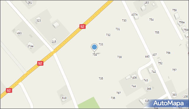 Krzywaczka, Krzywaczka, 734, mapa Krzywaczka