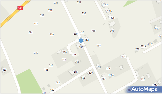 Krzywaczka, Krzywaczka, 742, mapa Krzywaczka