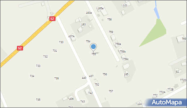 Krzywaczka, Krzywaczka, 755, mapa Krzywaczka