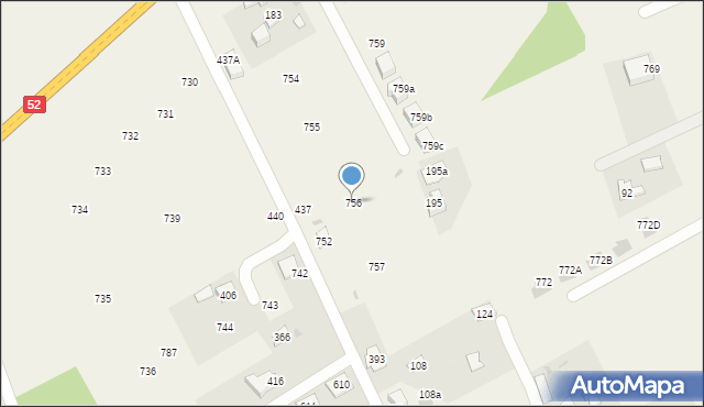 Krzywaczka, Krzywaczka, 756, mapa Krzywaczka