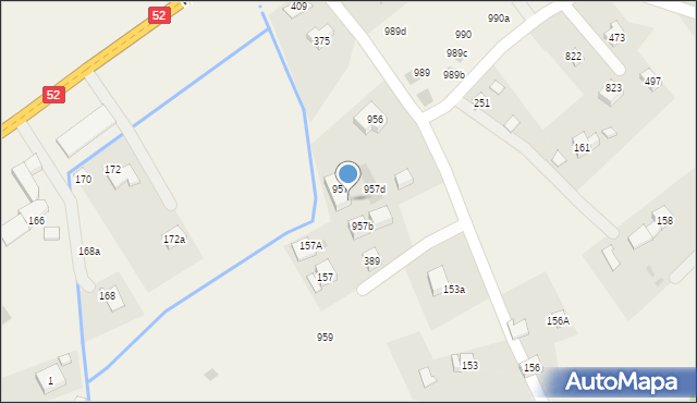 Krzywaczka, Krzywaczka, 957a, mapa Krzywaczka