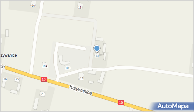 Krzywanice, Krzywanice, 13, mapa Krzywanice