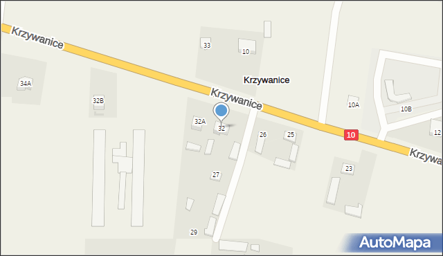 Krzywanice, Krzywanice, 32, mapa Krzywanice