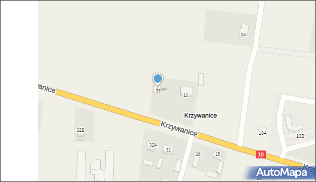 Krzywanice, Krzywanice, 33, mapa Krzywanice