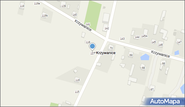 Krzywanice, Krzywanice, 117, mapa Krzywanice