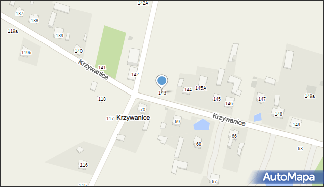 Krzywanice, Krzywanice, 143, mapa Krzywanice