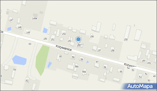 Krzywanice, Krzywanice, 155, mapa Krzywanice