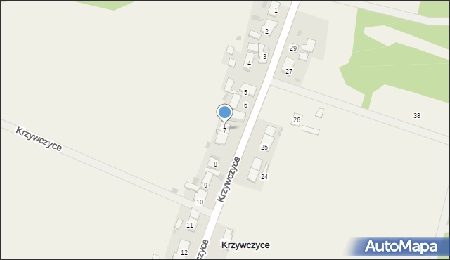 Krzywczyce, Krzywczyce, 7, mapa Krzywczyce