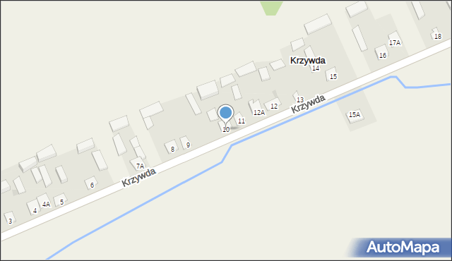 Krzywda, Krzywda, 10, mapa Krzywda