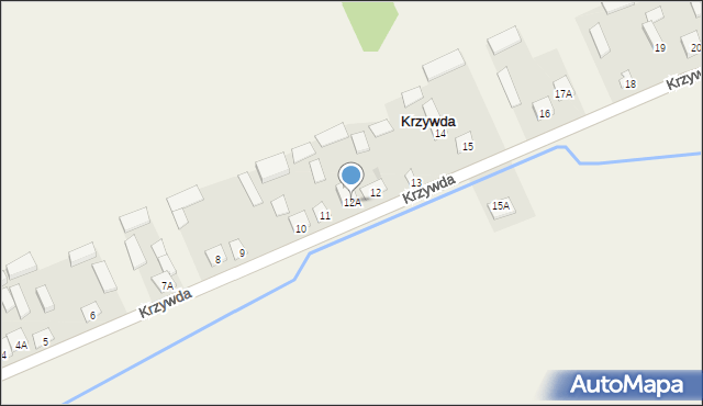 Krzywda, Krzywda, 12A, mapa Krzywda