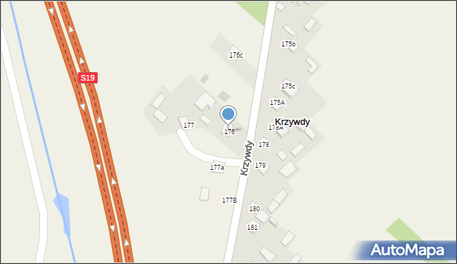 Krzywdy, Krzywdy, 176, mapa Krzywdy