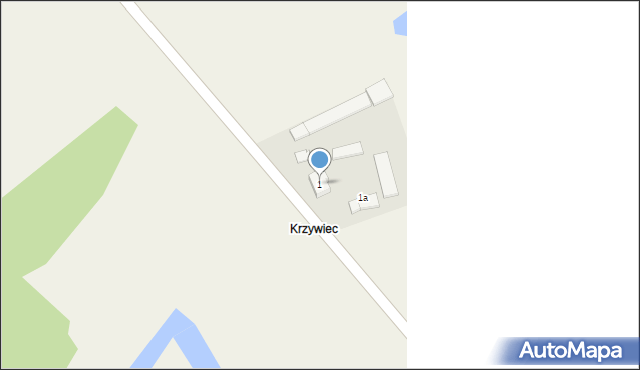 Krzywe, Krzywe, 1, mapa Krzywe