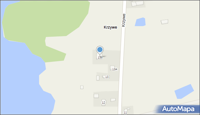 Krzywe, Krzywe, 13b, mapa Krzywe