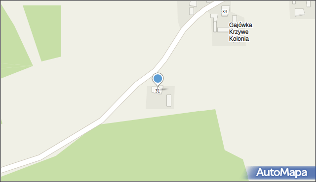 Krzywe, Krzywe, 31, mapa Krzywe