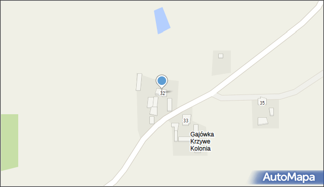 Krzywe, Krzywe, 32, mapa Krzywe