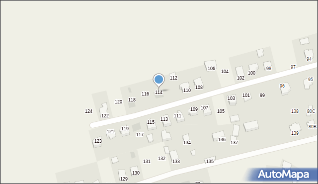 Krzywe, Krzywe, 114, mapa Krzywe