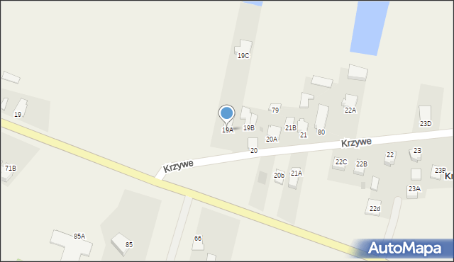 Krzywe, Krzywe, 19A, mapa Krzywe