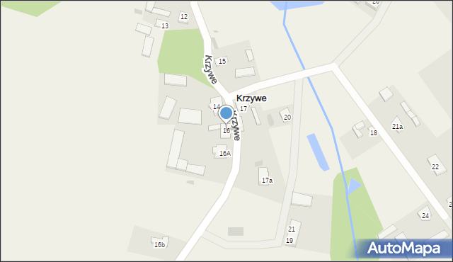 Krzywe, Krzywe, 16, mapa Krzywe