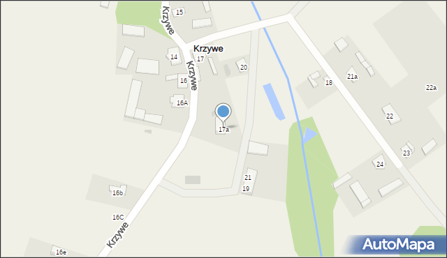 Krzywe, Krzywe, 17a, mapa Krzywe