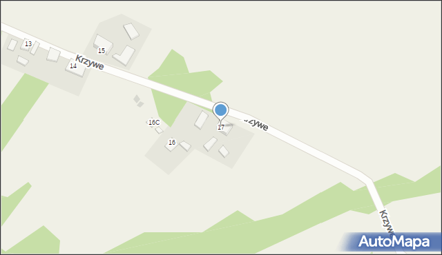 Krzywe, Krzywe, 17, mapa Krzywe