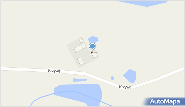 Krzywe, Krzywe, 22, mapa Krzywe