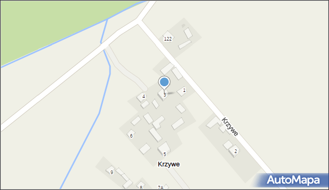 Krzywe, Krzywe, 3, mapa Krzywe